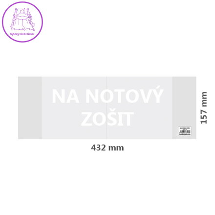 Obal na notový sešit PVC 432x157 mm, hrubý/transparentní, 1 ks