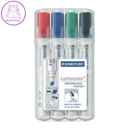 Popisovač na tabuli a flipchartový tabuli, seříznutý hrot, STAEDTLER "Lumocolor 351 B"