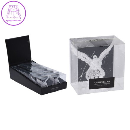 Kolibřík bílý třpytivý - závěsná dekorace