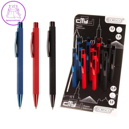 Pero kuličkové CITY, modrá náplň