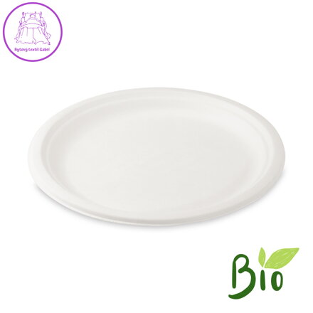 Talíř kulatý BIO cukrová třtina 26 cm, 50 ks