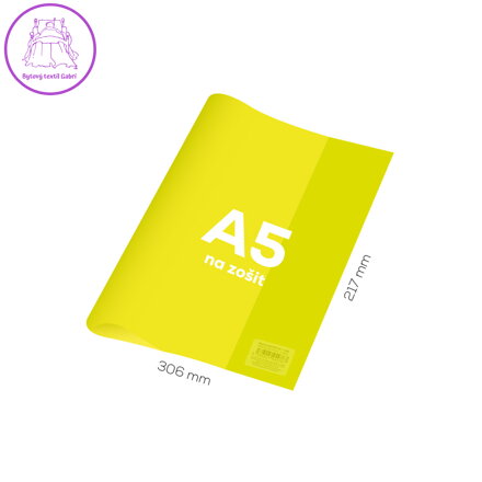 Obal na notebook A5 PVC 306x217 mm Neon Color - průhledný/žlutý