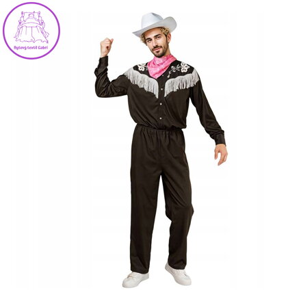 Kovbojský kostým (košile,kalhoty, klobouk, šátek), velikost 52
