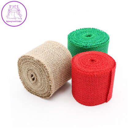 Dekorační stuha - juta, šířka 60 mm, mix 3 barev