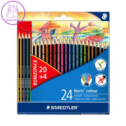 Farebné ceruzky, šesťhranné, STAEDTLER "Noris Colour", 20+4 rôznych farieb