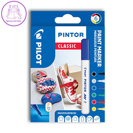 Dekoračný popisovač PILOT "Pintor Classic", sada 6 ks, hrot F