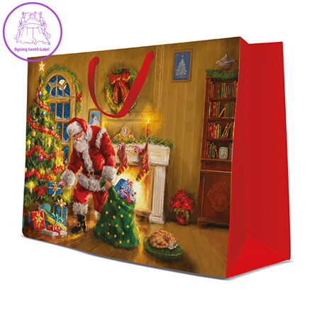 Dárková taška PAW Santa is Here, maxi - 54x44x16 cm
