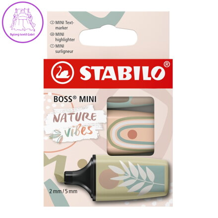 Rozjasňovač - STABILO BOSS MINI Naturevibes - zemitě zelený, bahenně zelený, béžový