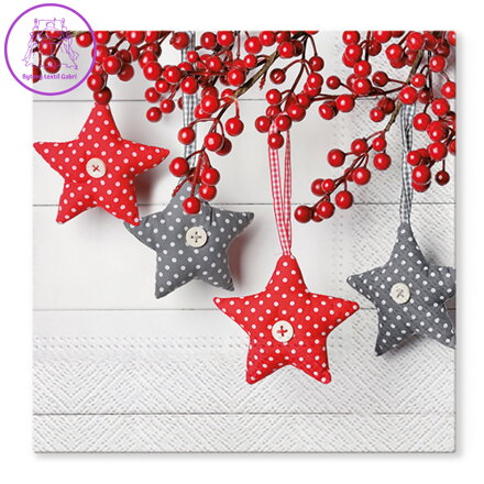 Ubrousky TaT 33x33cm Gray-Red Stars Ubrousky TaT 33x33cm Gray-Red Stars