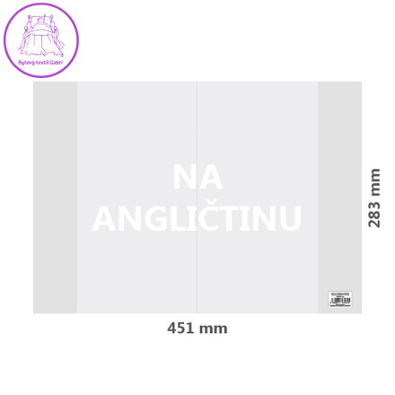 Obal na Angličtinu PVC 451x283 mm, hrubý/transparentní, 1 ks