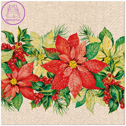 Ubrousky PAW L 33x33cm We Care Noble Poinsettia Ubrousky PAW L 33x33cm We Care Noble Poinsettia