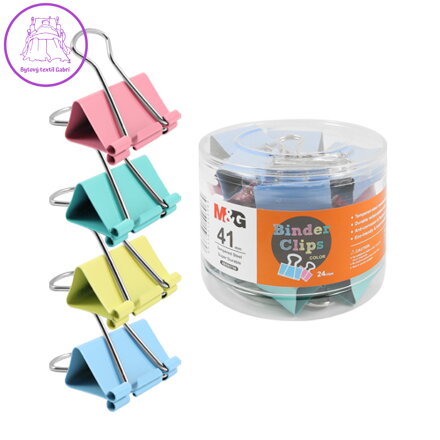 Klip Binder M&G - barevný (41 mm), 24 ks