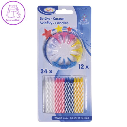 Svíčky narozeninové 65 mm (24 ks v bal.)