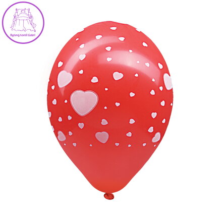 Balón L 30 cm, Srdce bílé / 100 ks /