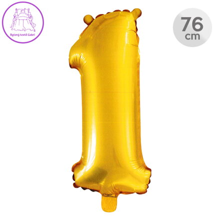 Balón narozeninový 76 cm - číslo 1, zlatý
