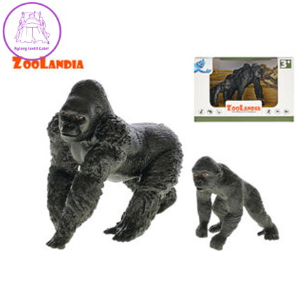Zoolandia gorila samec/samice s mláďaty 5,5-10,5cm v krabičce