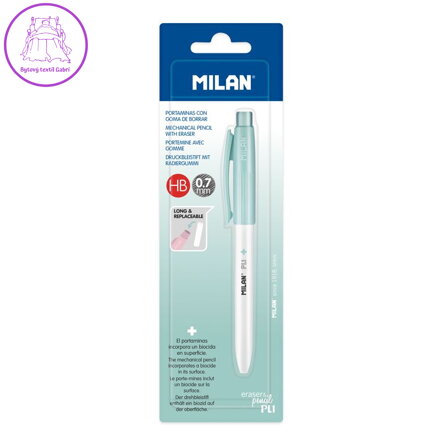 Mikrotužka / Pentelka MILAN PL1 Antibacterial HB 0,7 mm - tyrkysová, blistr