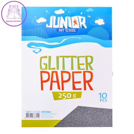 Dekorační papír A4 10 ks černý glitter 250 g