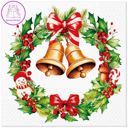Ubrousky PAW L 33x33cm Jingle Bells Bliss
