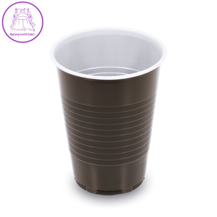 Pohár kávový hnědo-bílý 0,18 l, 15 ks