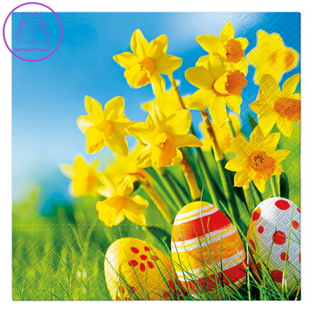 Ubrousky TaT 33x33cm Eggs Among Daffodils