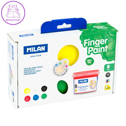 Barvy prstové MILAN 100 ml - sada 6 ks základních barev