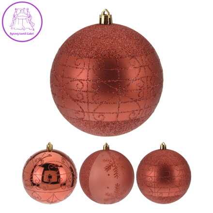 Vánoční koule - PP 120 mm / červená, mix / 1ks