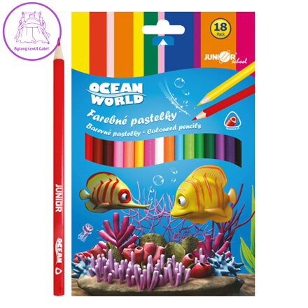 Pastelky Ocean World trojhrané 18ks