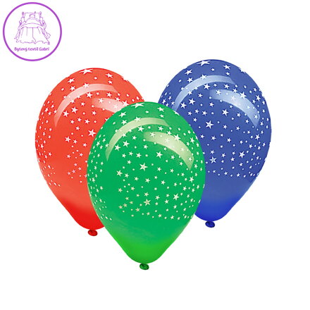 Balón L 30 cm, Hvězdy / 100 ks /