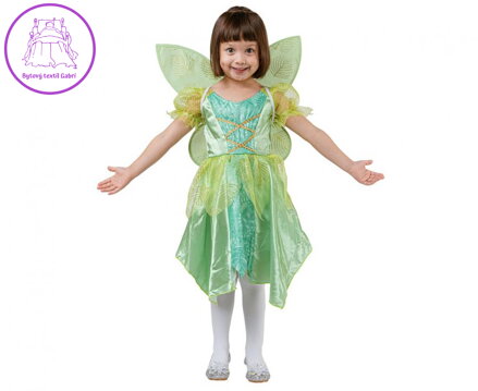 Dětský kostým Zelená víla (šaty, křídla), velikost 92/104 cm