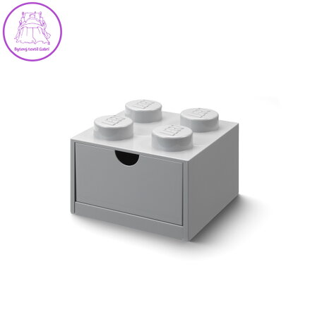 LEGO stolní box 4 se zásuvkou - šedá