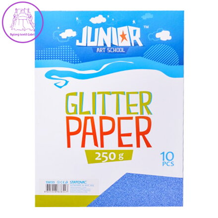 Dekorační papír A4 10 ks modrý glitter 250 g