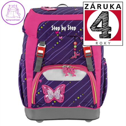 Školní taška Step by Step GRADE Třpytivý motýl + BONUS Desky na sešity za 0,05 EUR