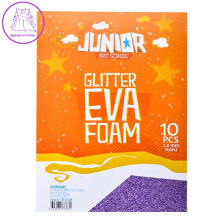 Dekorační pěna A4 EVA 10 ks fialová tloušťka 2,0 mm glitter