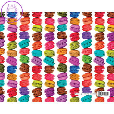 Dárkový balicí papír CANDY 70x100 cm - makronky