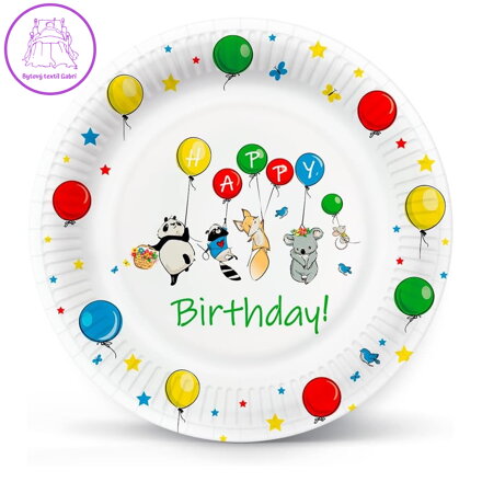 Papírový talíř PAW Eco 23 cm Balloons / 8 ks