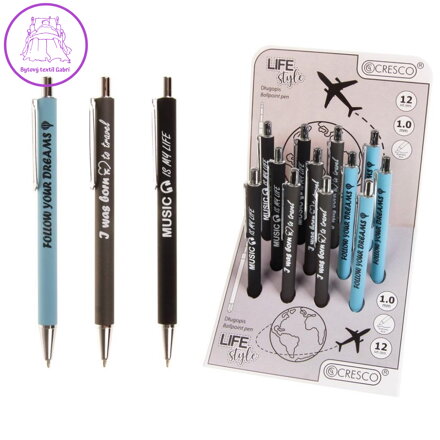 Pero kuličkové "Life Style", modrá náplň