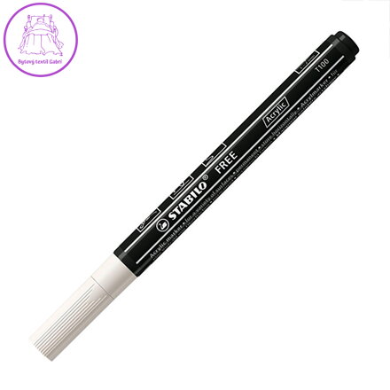 Akrylový popisovač STABILO FREE Acrylic T100 Kulatý hrot 1-2 mm - bílý