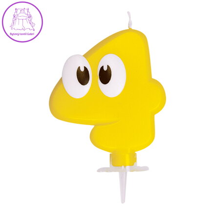 Číslová sviečka so stojančekom "4", 80 mm, 1ks