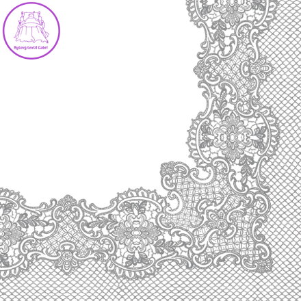 Ubrousky PAW L 33x33cm Royal Lace Frame Silver