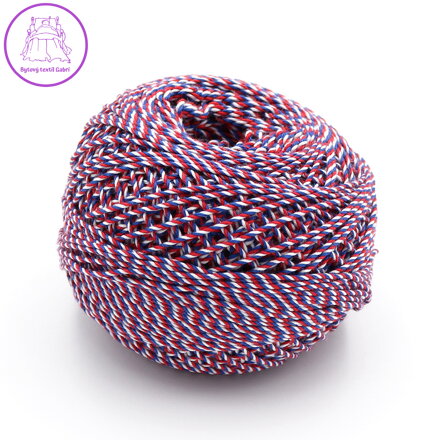 Niť trikolóra bílá/modrá/červená 100 g