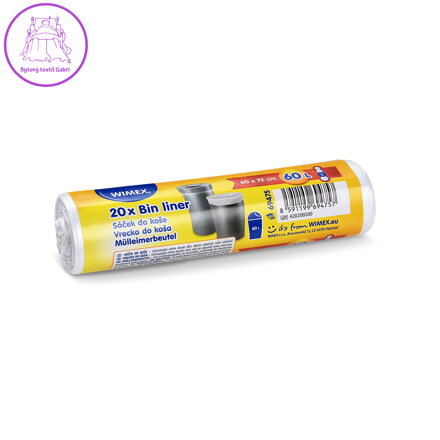 Vrecko do koša (HDPE) biele 60 x 72 cm 60L `L` [20 ks]