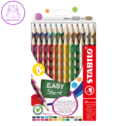 Pastelky STABILO EASYcolors pro leváky - 24 ks sada