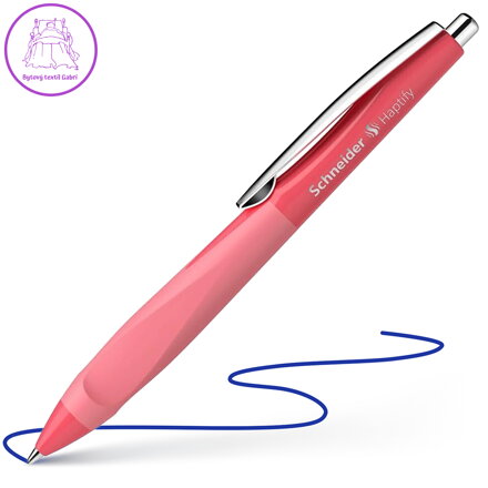 Kuličkové pero SCHNEIDER Haptify růžové 0,5 mm - modrá náplň