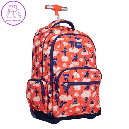 Školní batoh na kolečkách MILAN (25 l) série  Ninjutsu, červený