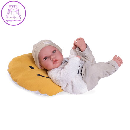 Novorozená panenka Erik s usměvavým polštářem, 42 cm Novorozená panenka Erik s usměvavým polštářem, 42 cm