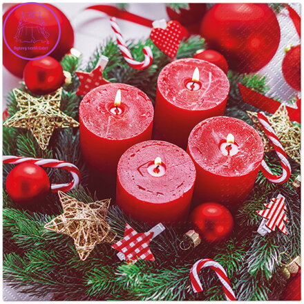 Ubrousky TaT 33x33cm Burning red Christmas