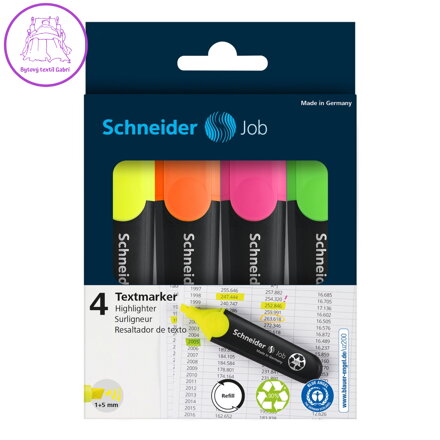Zvýrazňovač Schneider Job - sada 4 originálních kusů