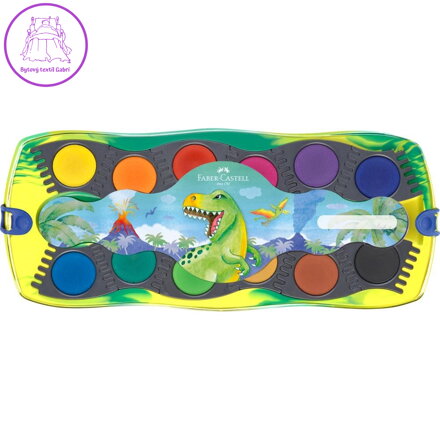 Vodové barvy Faber-Castell stavebnicové 12 barev - Dino