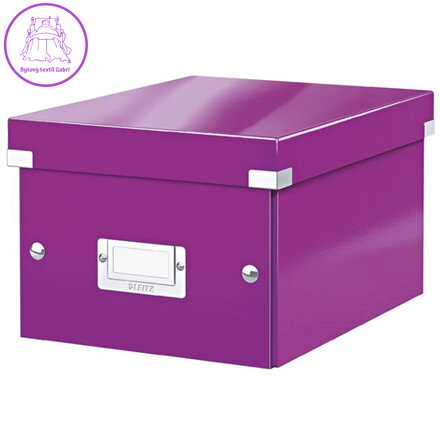 Archivačná krabica, A5, lakový lesk, LEITZ "Click&Store", fialová